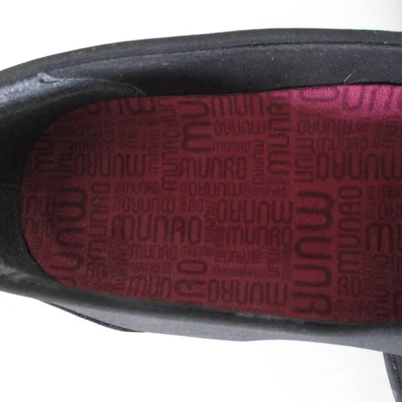 Munro American Womens Black Leather & Nylon Flat Loafer Shoe - Size 10M - Picture 5 of 7